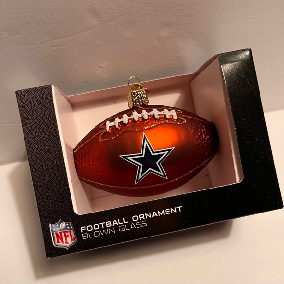 Blown Glass Football Ornament Old World Christmas - Picture 1 of 6